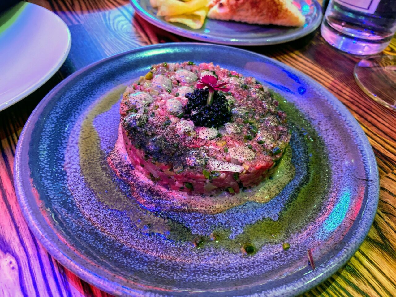 Steak tartare with caviar at Wally's 