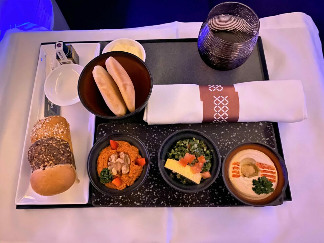 Qatar Airways business class flight Food 