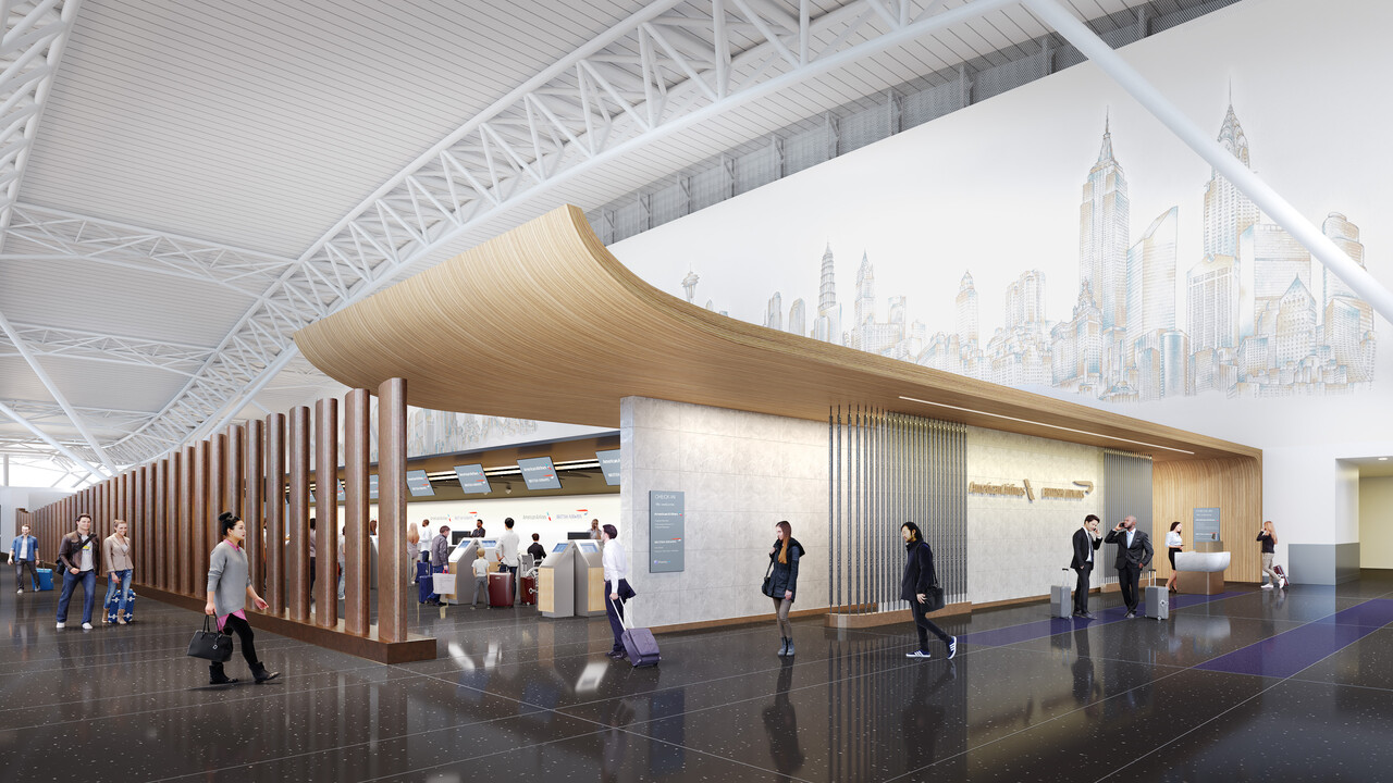 Joint premium check-in area at JFK's Terminal 8