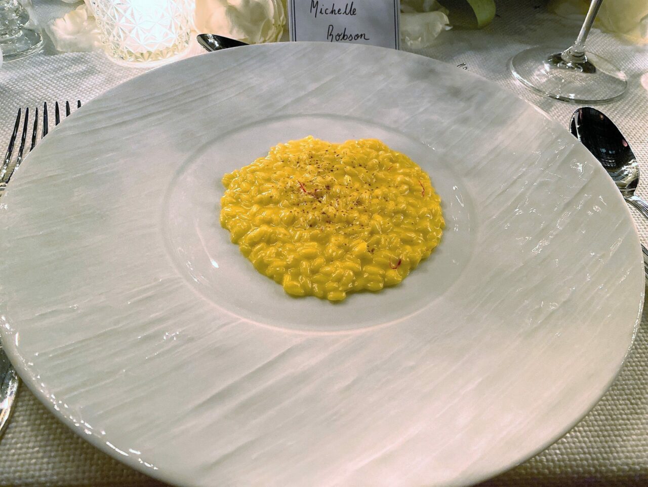 Creamy saffron and liquorice risotto