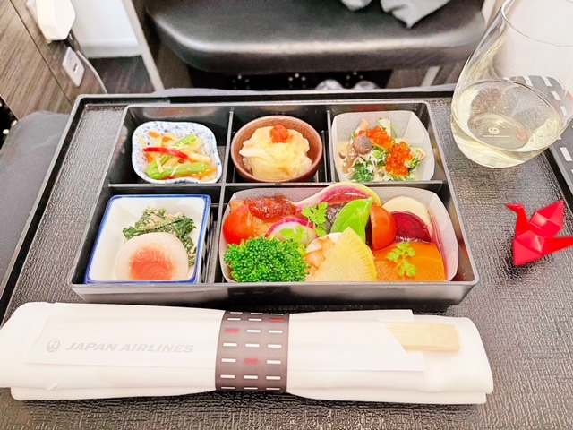 JAL B787 review Japanese starter meal 