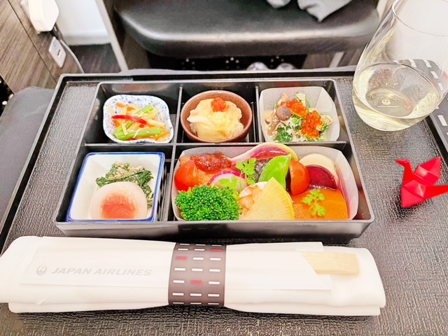 JAL B787 review Japanese starter meal