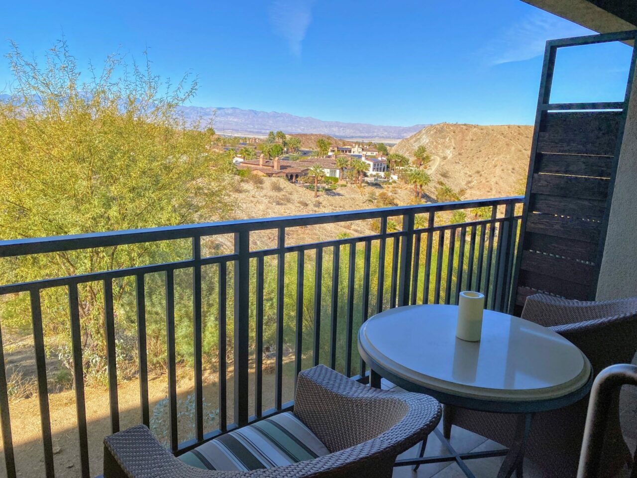 The Ritz Carlton Rancho Mirage hotel balcony 