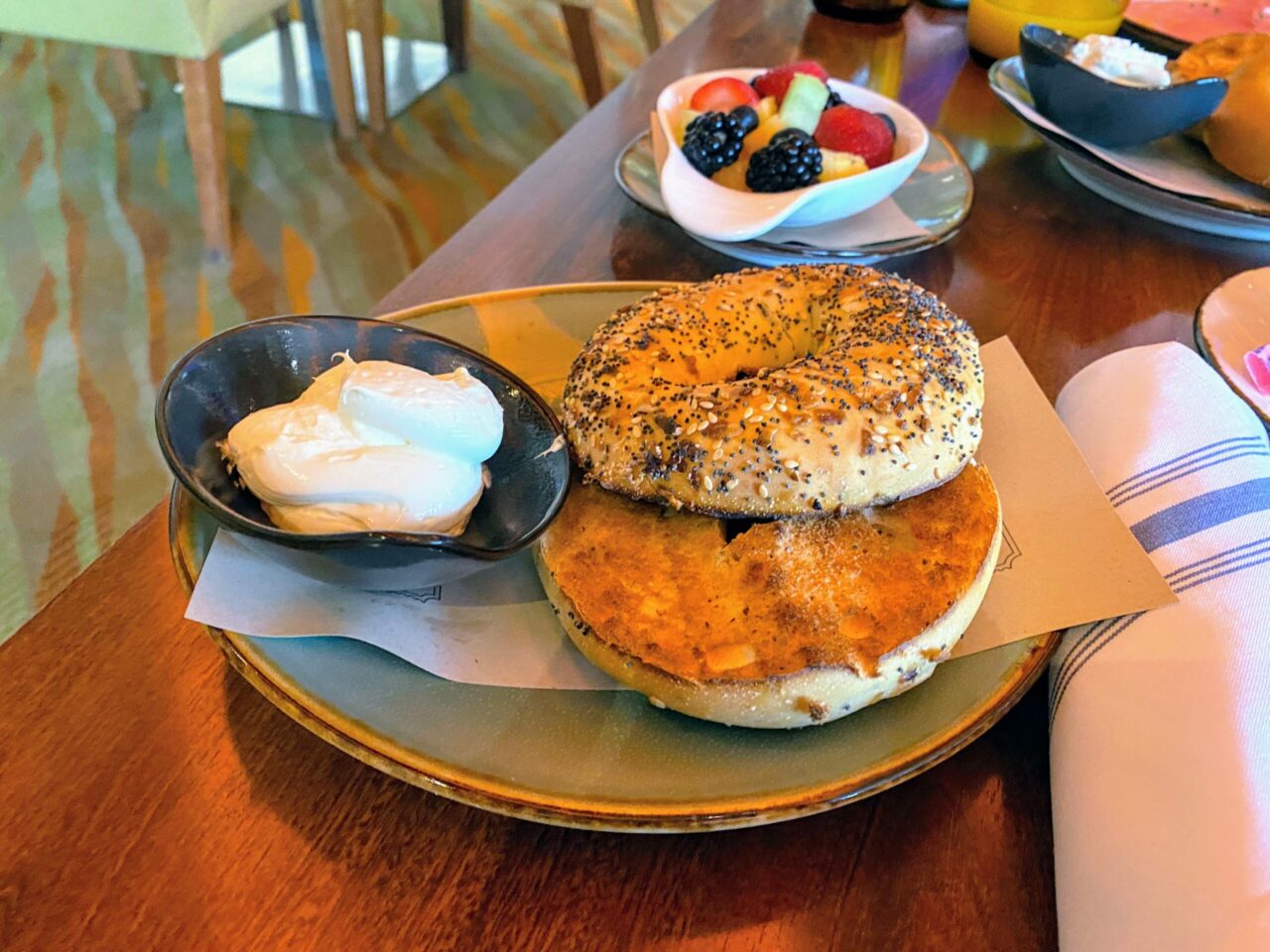 The Ritz Carlton Rancho Mirage hotel breakfast bagel