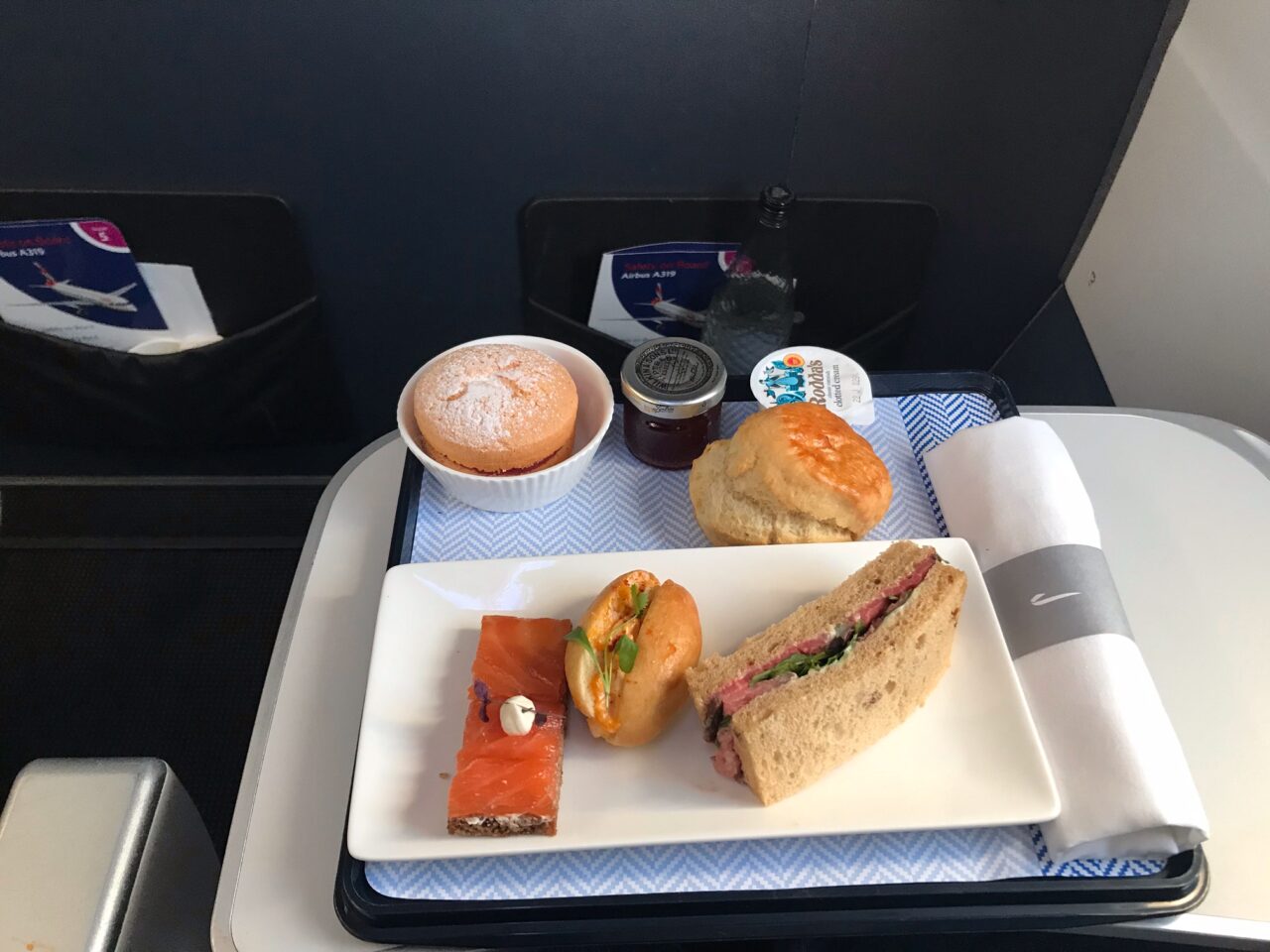 British Airways Club Europe meals in 2022 Belfast 