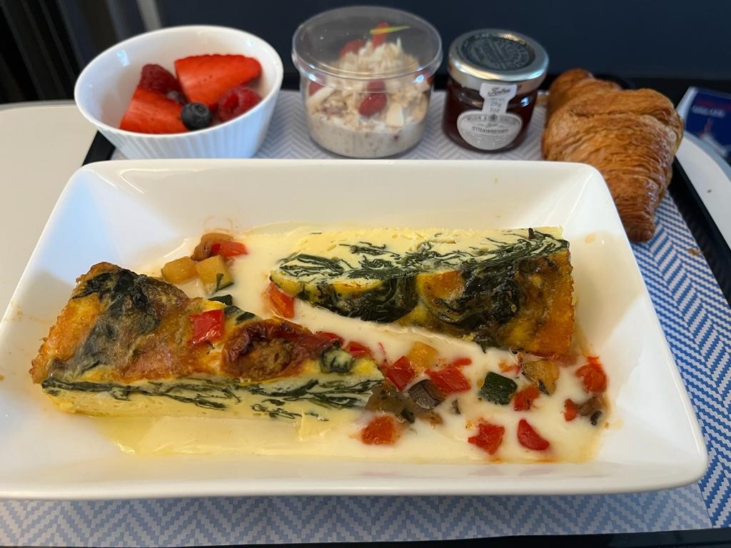 British Airways Club Europe meals in 2022 vegetarian option