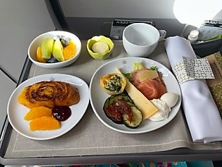 TAP Business class flight meal 