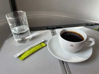 TAP Business class flight coffee 