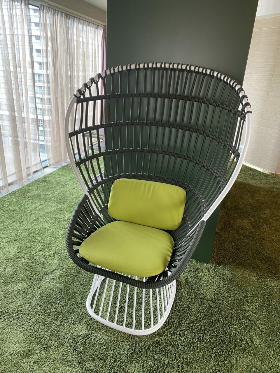 wicker back chairs at nHow London hotel