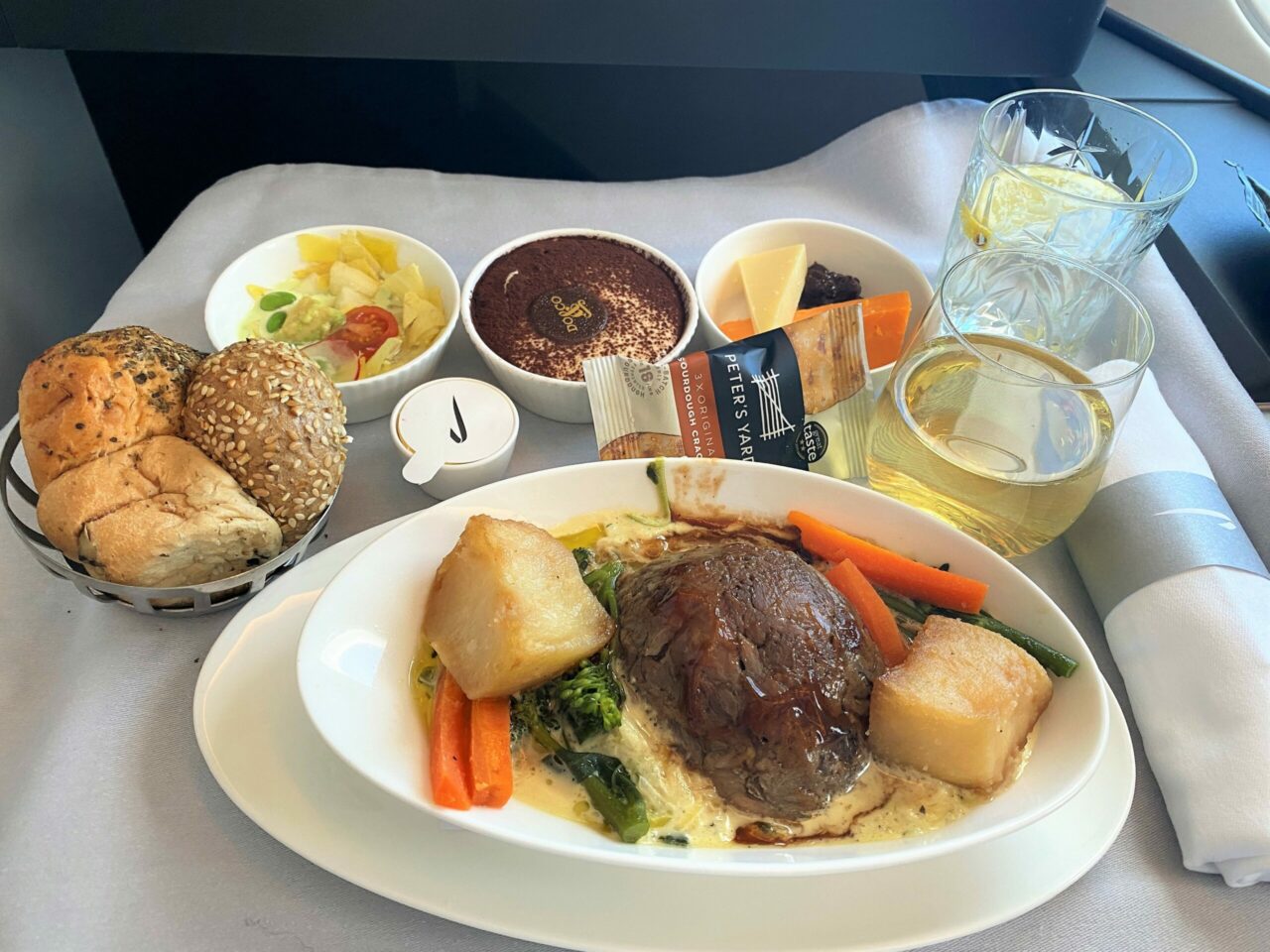British Airways A350 Club Suite avocado salad 