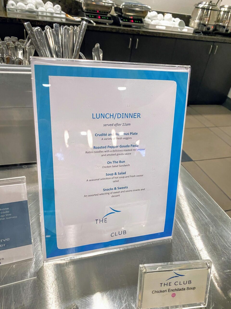 The CLUB LAS Lunch and Dinner Menu 