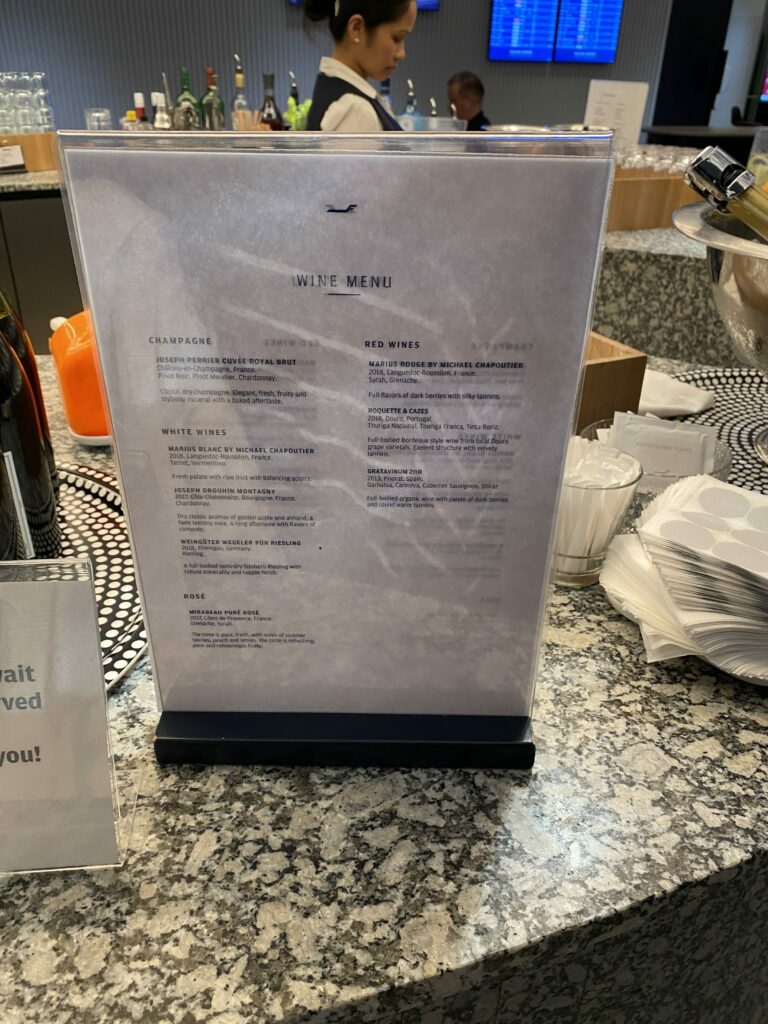 Finnair's new Platinum and business class lounges menu 