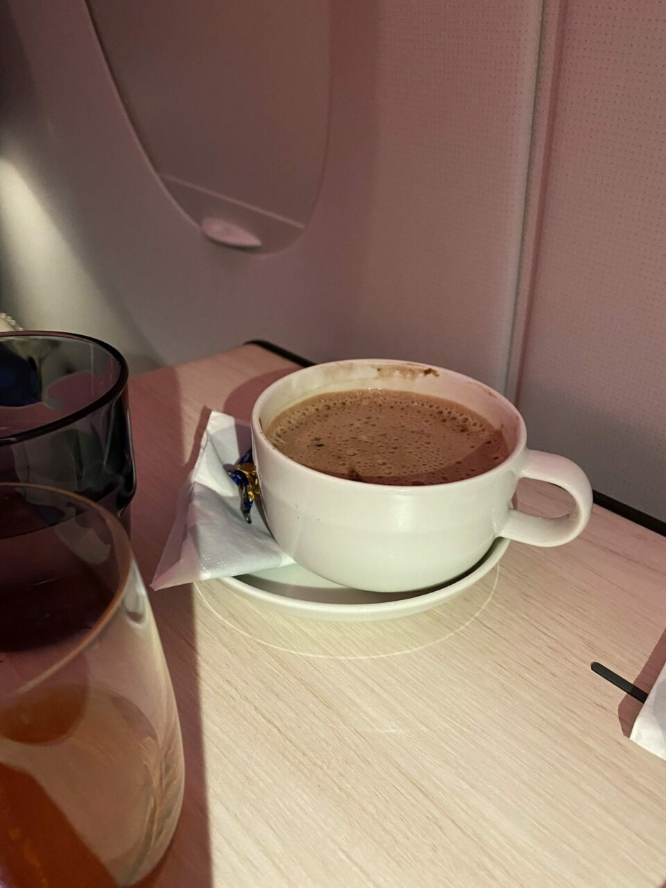 Finnair new business class hot chocolate 
