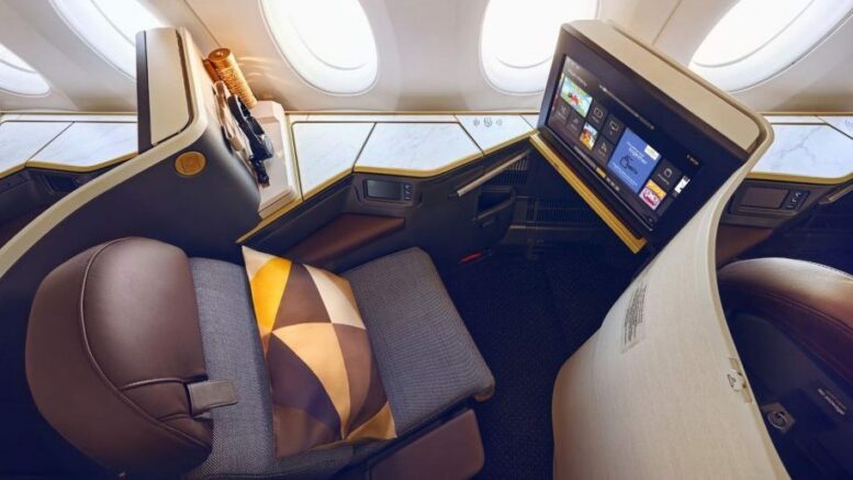Etihad A350 new business class seat