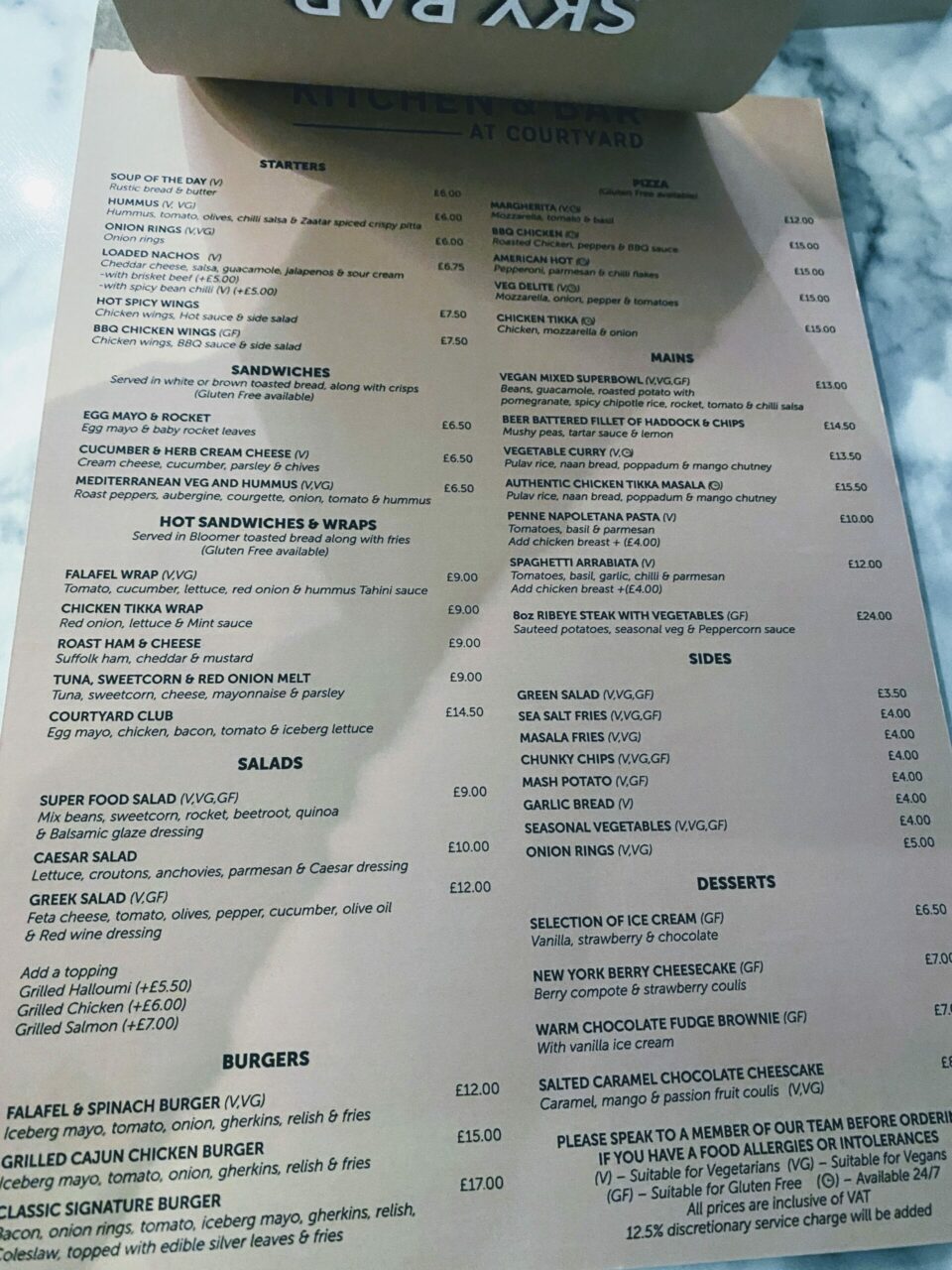 Courtyard by Marriott London Heathrow Hotel buffet menu 