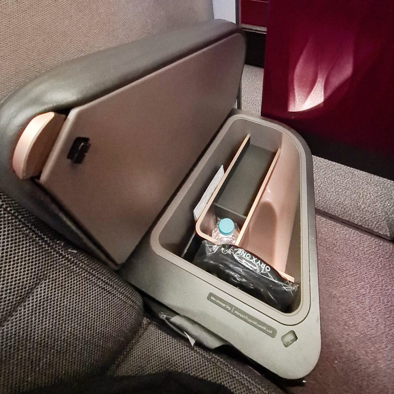 Qatar Qsuite Business Class Storage