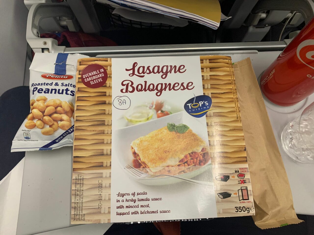 Air Malta economy class lasagne bolognese 