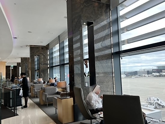 Air Canada lounge - large windows - good views onto runway
