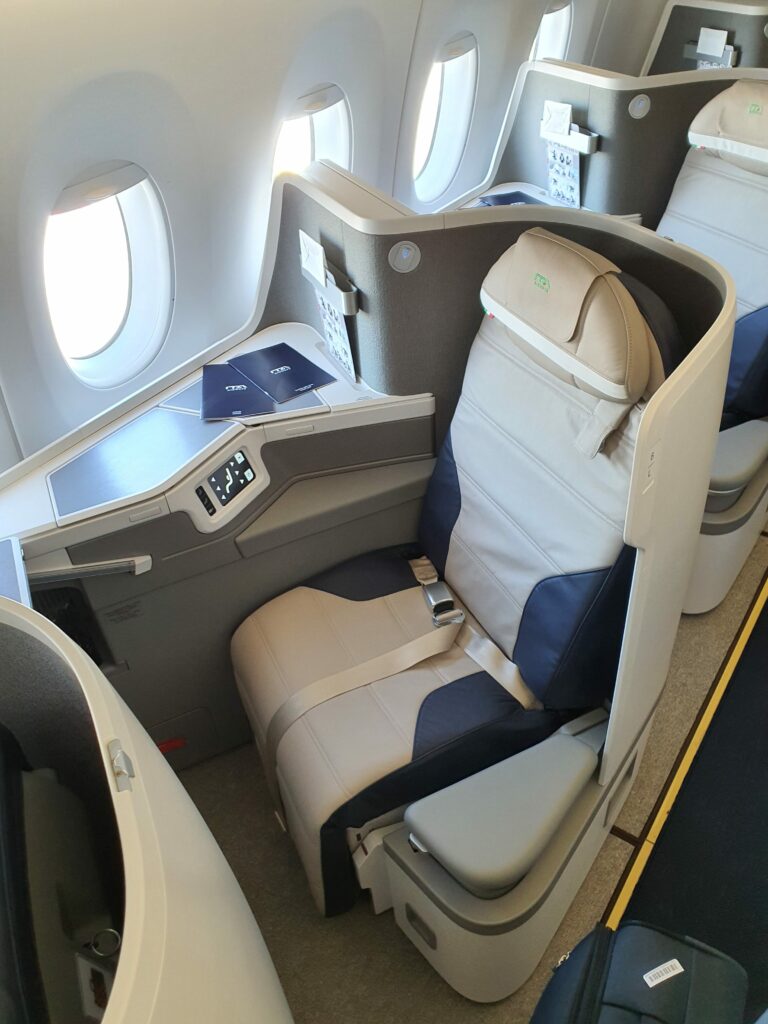ITA Airways A350 Maiden Flight Business Class seat