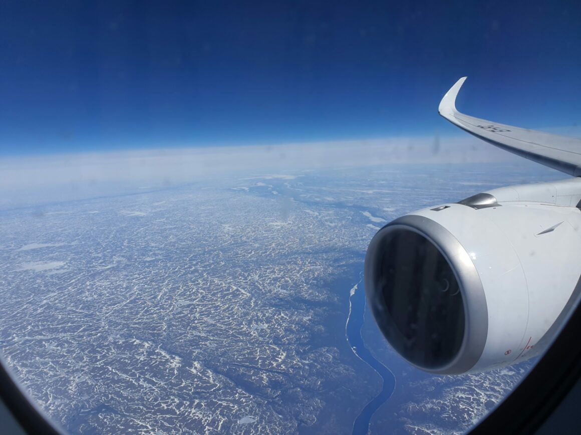 ITA Airways A350 Maiden Flight Business Class view from above 