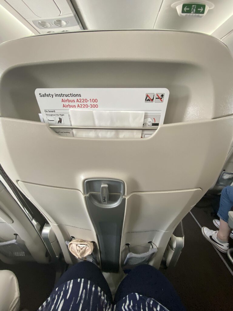 Aisle seat in Swiss A220 economy 