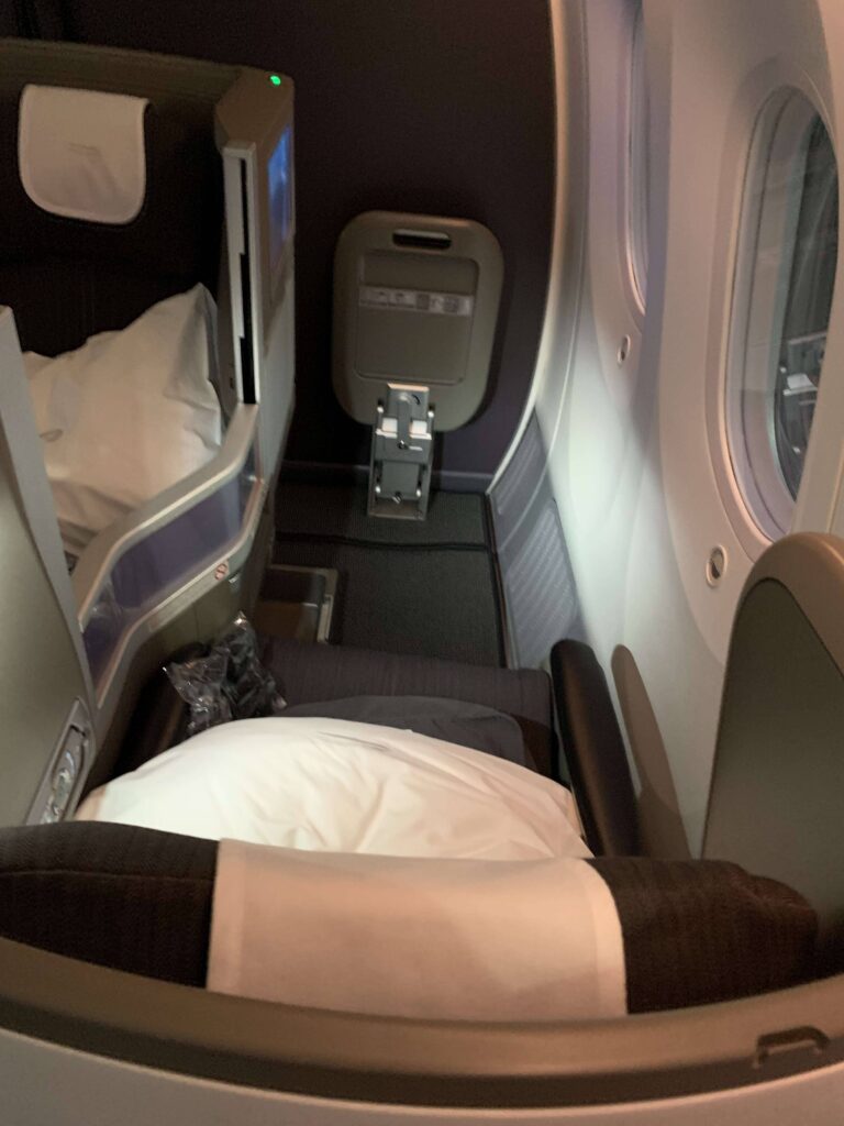 rear facing British Airways' Club World seats 