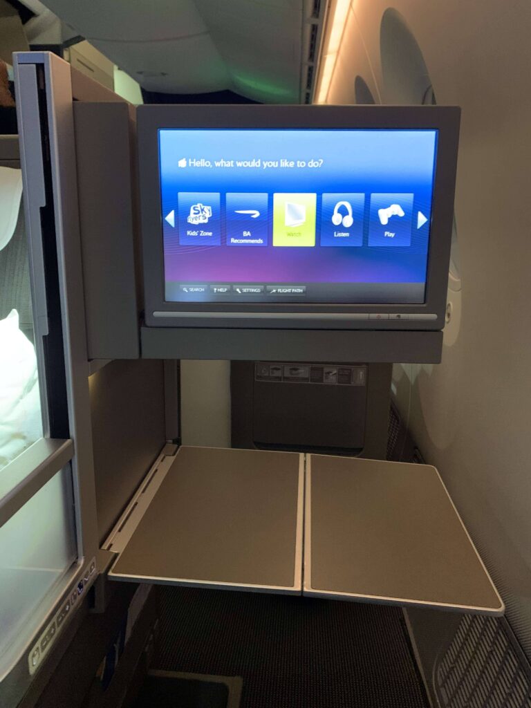 British Airways' longest flight in First and Club World IFE Screen 