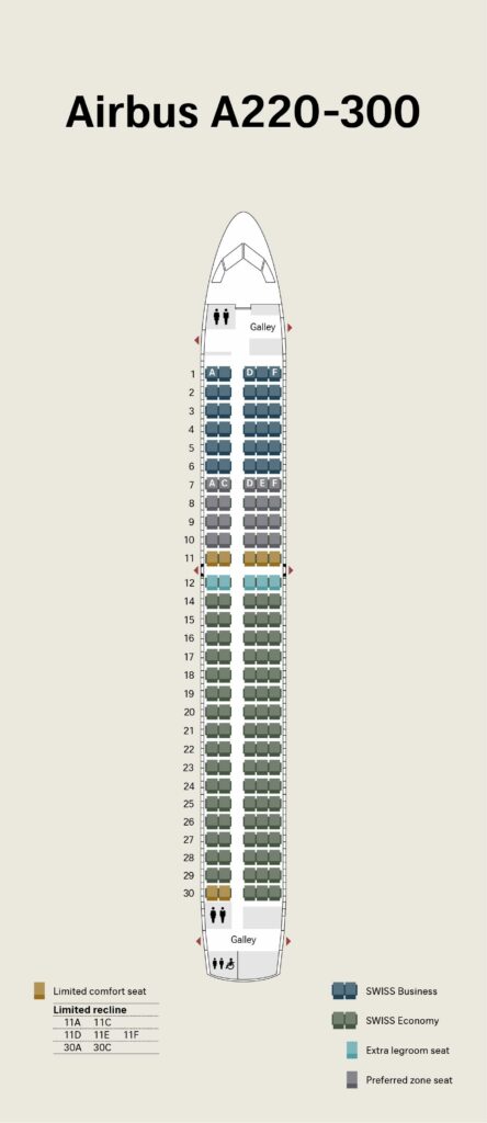 Swiss A220 economy Airbus 