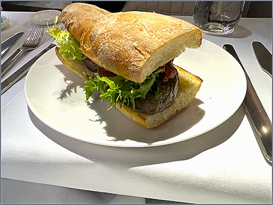 Qantas First Class Signature steak sandwich
