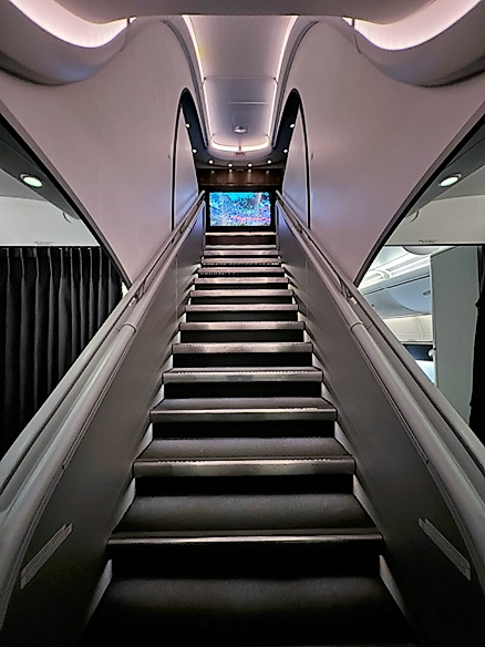Qantas A380 staircase to upper deck 