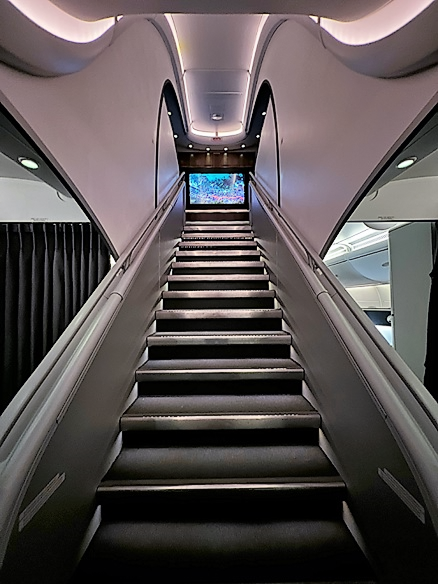 Qantas A380 staircase to upper deck