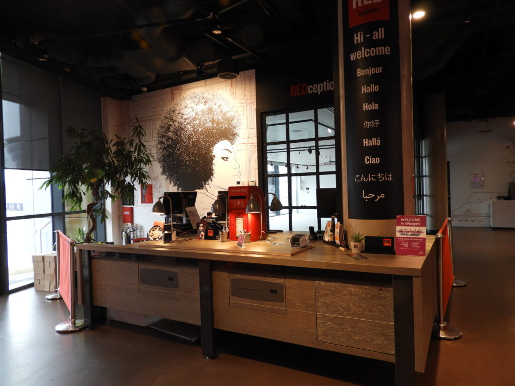 Radisson RED hotel in Glasgow reception