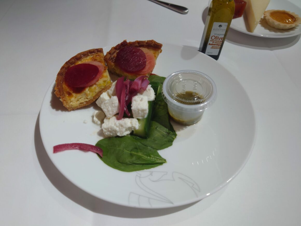 Air France La Première First Class ewe's cheese salad