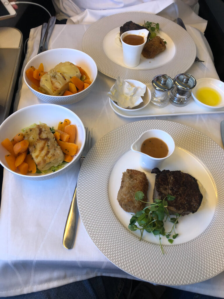 Virgin A330 first class dining