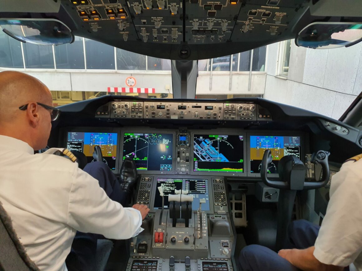 Maiden Flight Lufthansa cockpit 