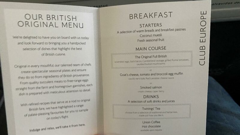 Avios Breakfast Menu