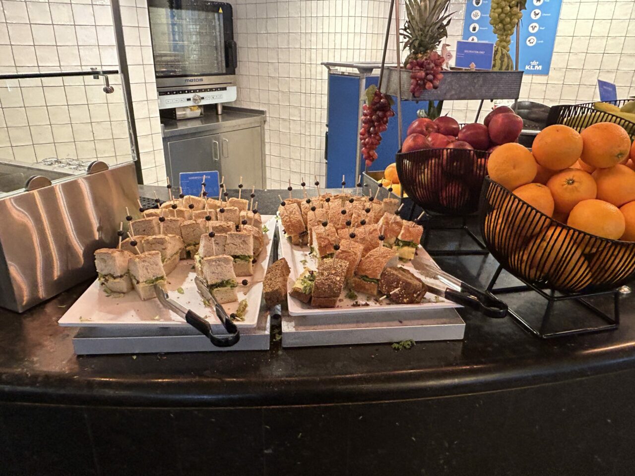 KLM's non Schengen Crown lounge bread station