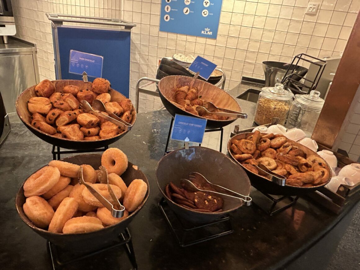 Pastry Station at KLM's non Schengen Crown lounge 
