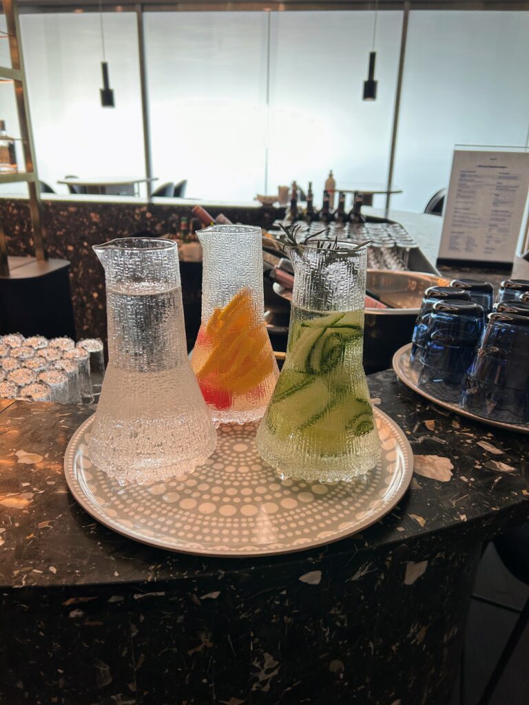 Finnair's new Platinum and business class lounges drinks 
