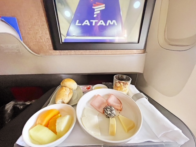 LATAM business class meal 