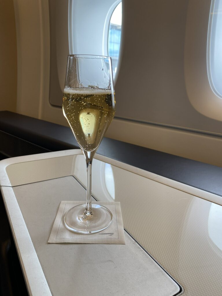British Airways A380 First class champagne 