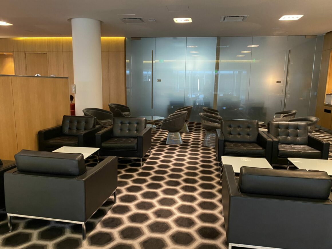 The Qantas First Class lounge 