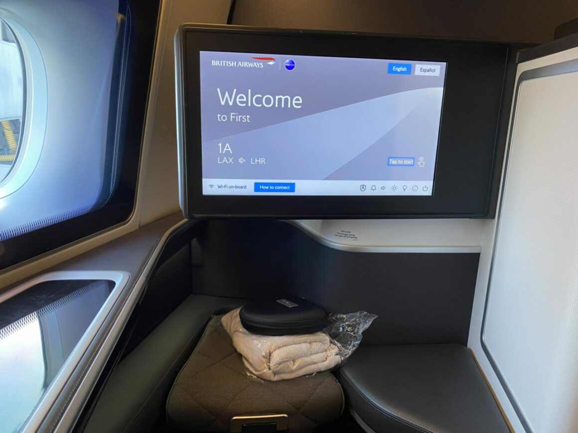 British Airways new first class suite TV 