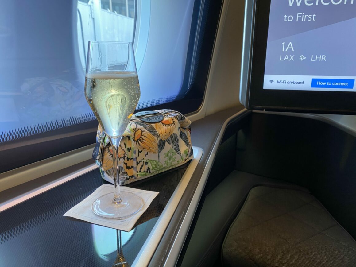British Airways new first class suite champagne 