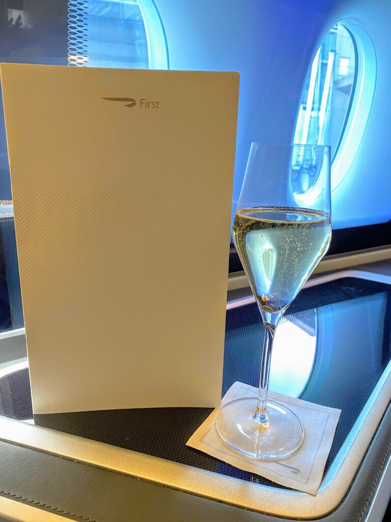 British Airways new first class suite menu 
