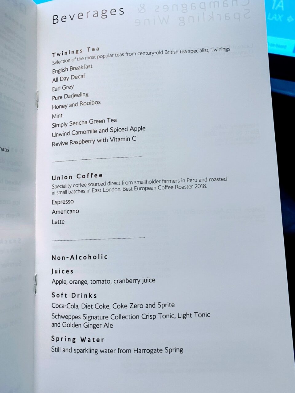 British Airways new first class suite beverages