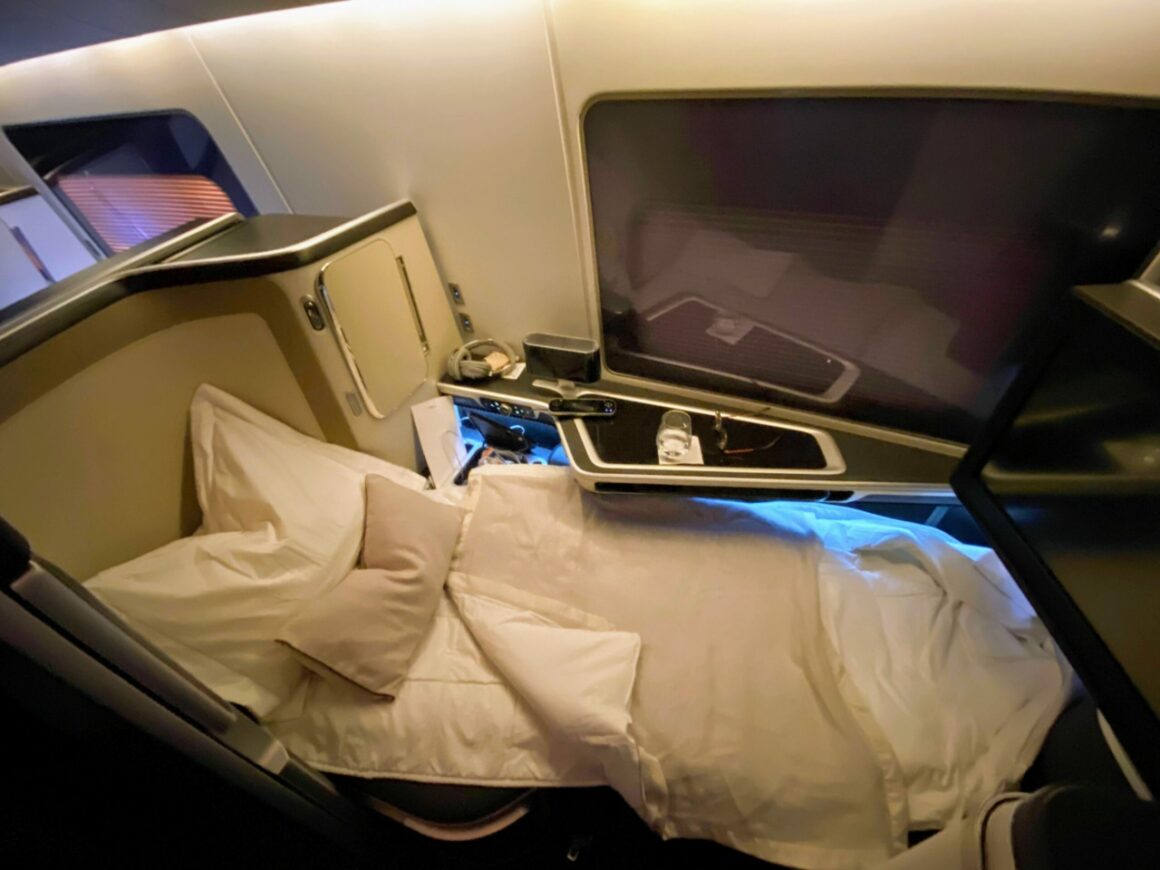 British Airways new first class suite bed 