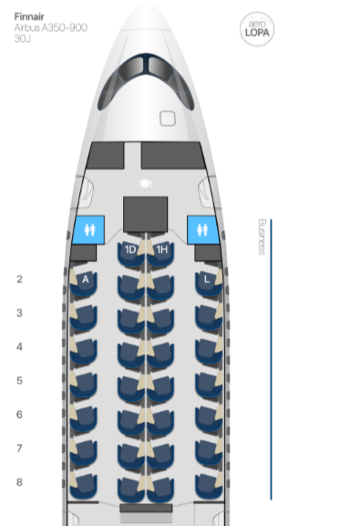 Finnair A350 new mall air lounge config 