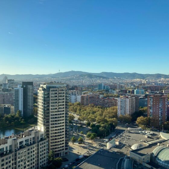 the Hilton Diaganol Mar Barcelona, view from the 22nd Floor