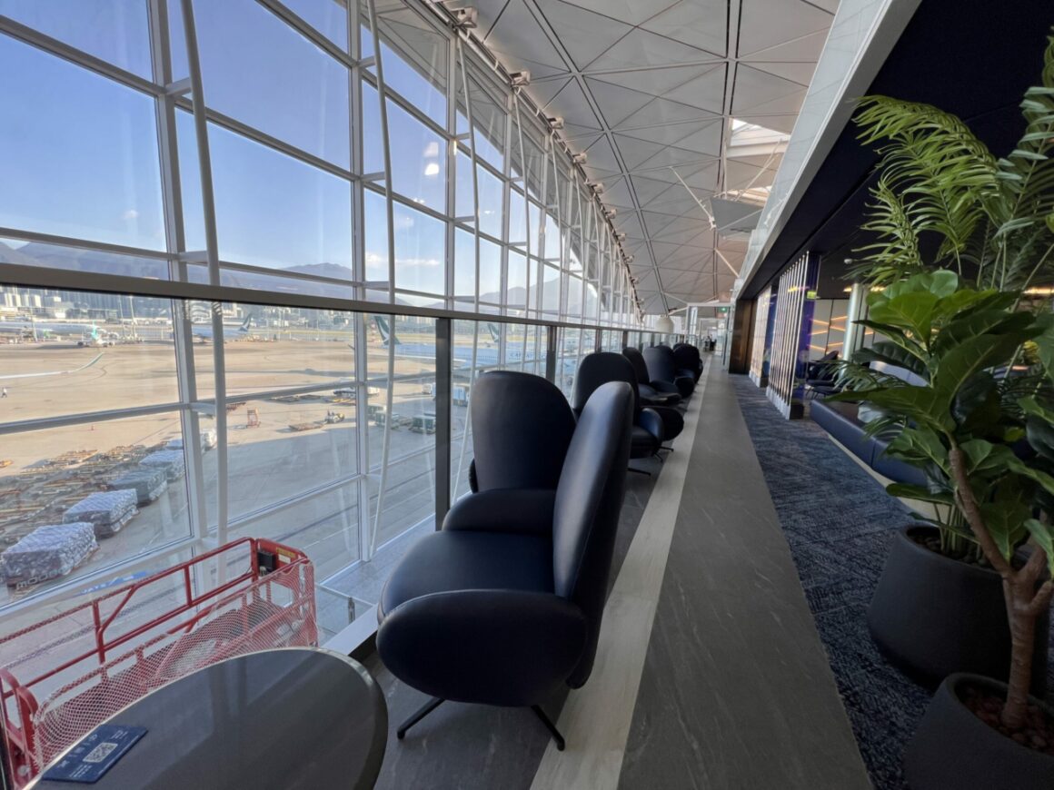 relaxing area at Chase Sapphire Lounge by the Club